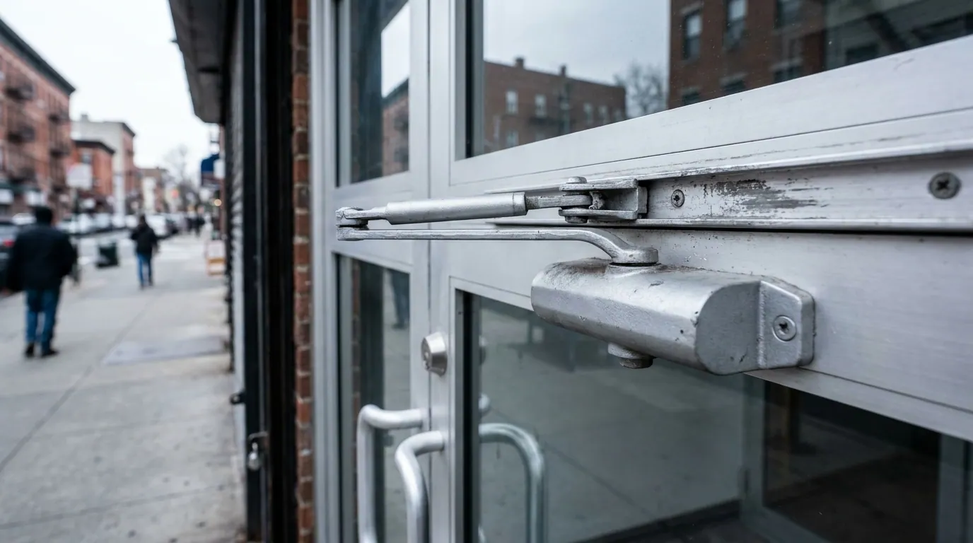 Commercial surface closer on an aluminum door — Meadowlands Commercial Door Solutions, Jersey City, Hudson County & the Meadowlands, NJ from Meadowlands Commercial Door Solutions