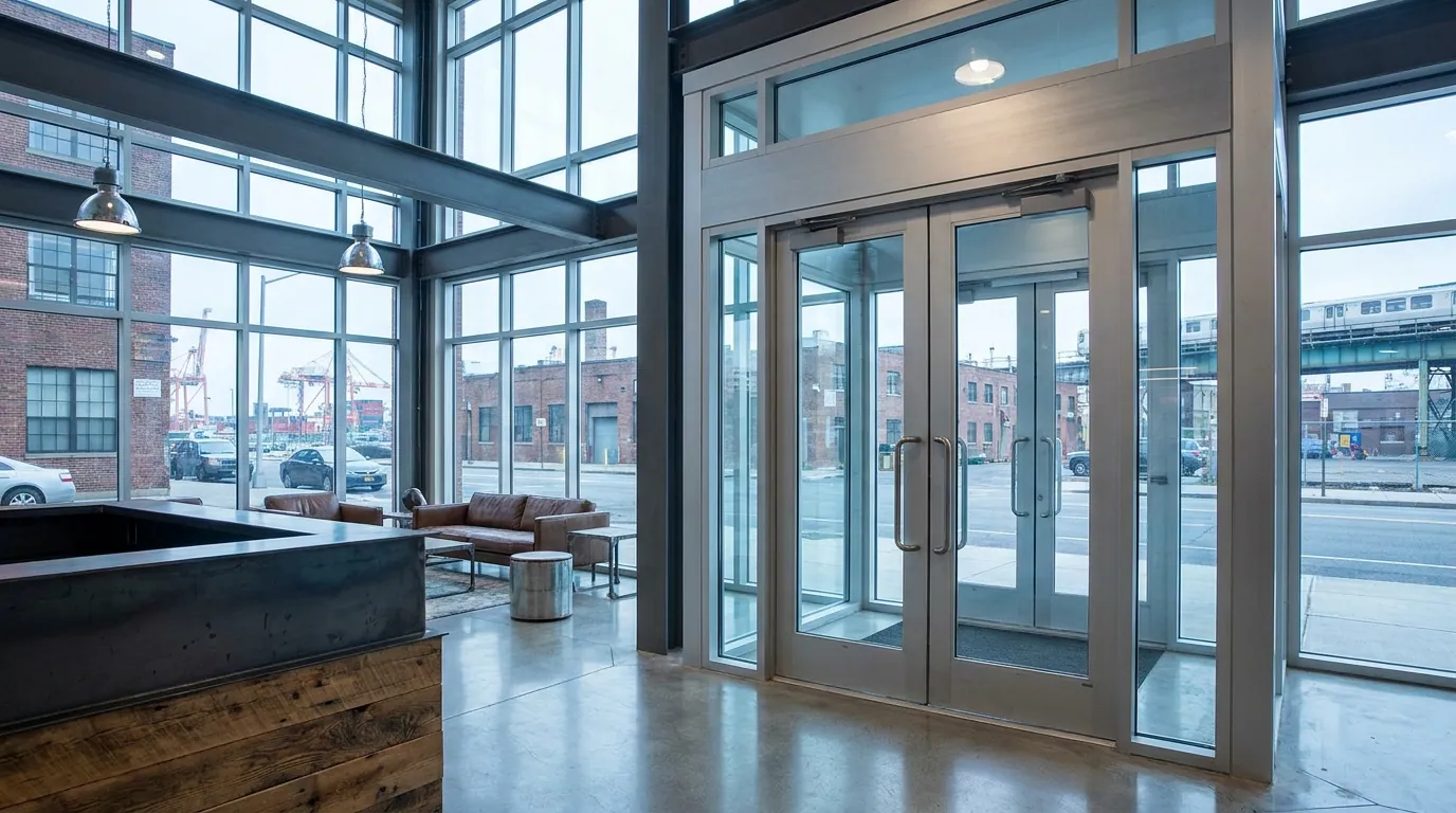 Jersey City commercial lobby aluminum entrance doors — Meadowlands Commercial Door Solutions, Jersey City, Hudson County & the Meadowlands, NJ from Meadowlands Commercial Door Solutions